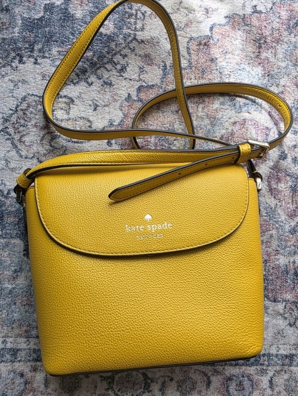 kate spade Yellow Pebbled Leather Crossbody Bag